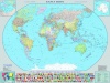 Политическая карта мира с флагами 1000x700 мм
